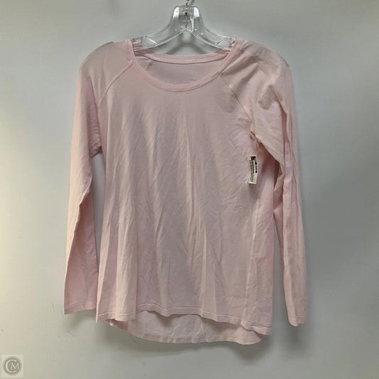 Athletic Top Long Sleeve Crewneck By Lululemon In Pink, Size: 4