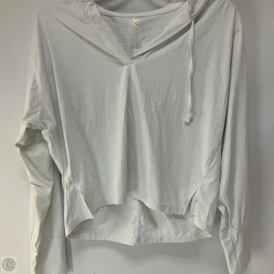 Athletic Top Long Sleeve Hoodie By Cmb In White, Size: M