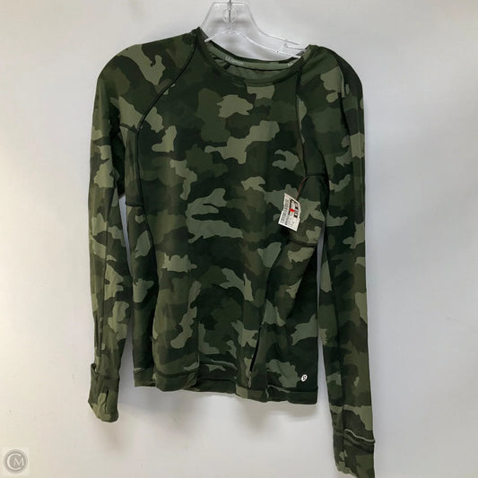 Athletic Top Long Sleeve Crewneck By Lululemon In Camouflage Print, Size: 10