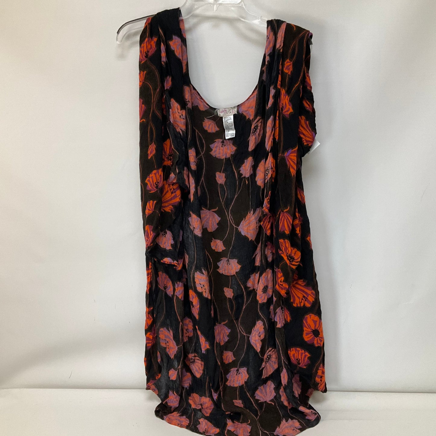 Black & Orange Tunic Short Sleeve Free People, Size Onesize