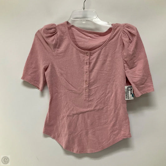 Top Short Sleeve By Anthropologie In Pink, Size: Xs