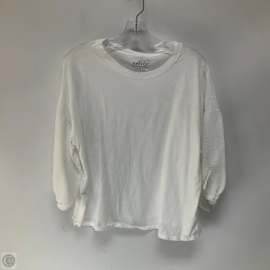 Top Long Sleeve By Velvet In White, Size: M