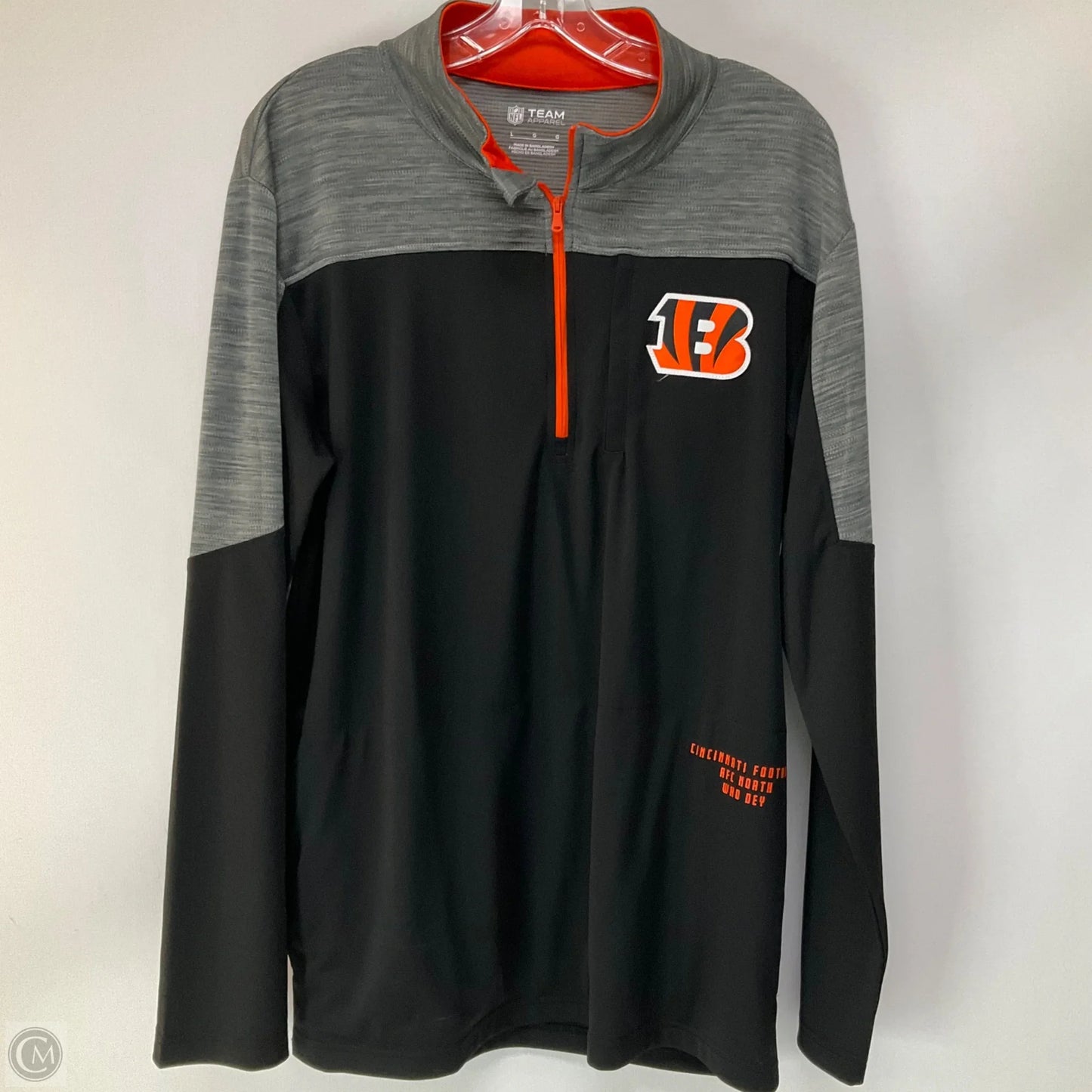 Athletic Top Long Sleeve Collar By Nfl In Black, Size: L