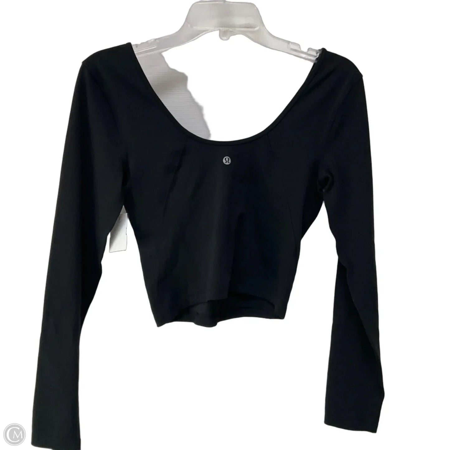 Athletic Top Long Sleeve Collar By Lululemon In Black, Size: S