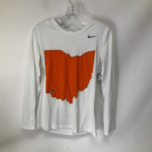 Top Long Sleeve By Nike Apparel In White, Size: S