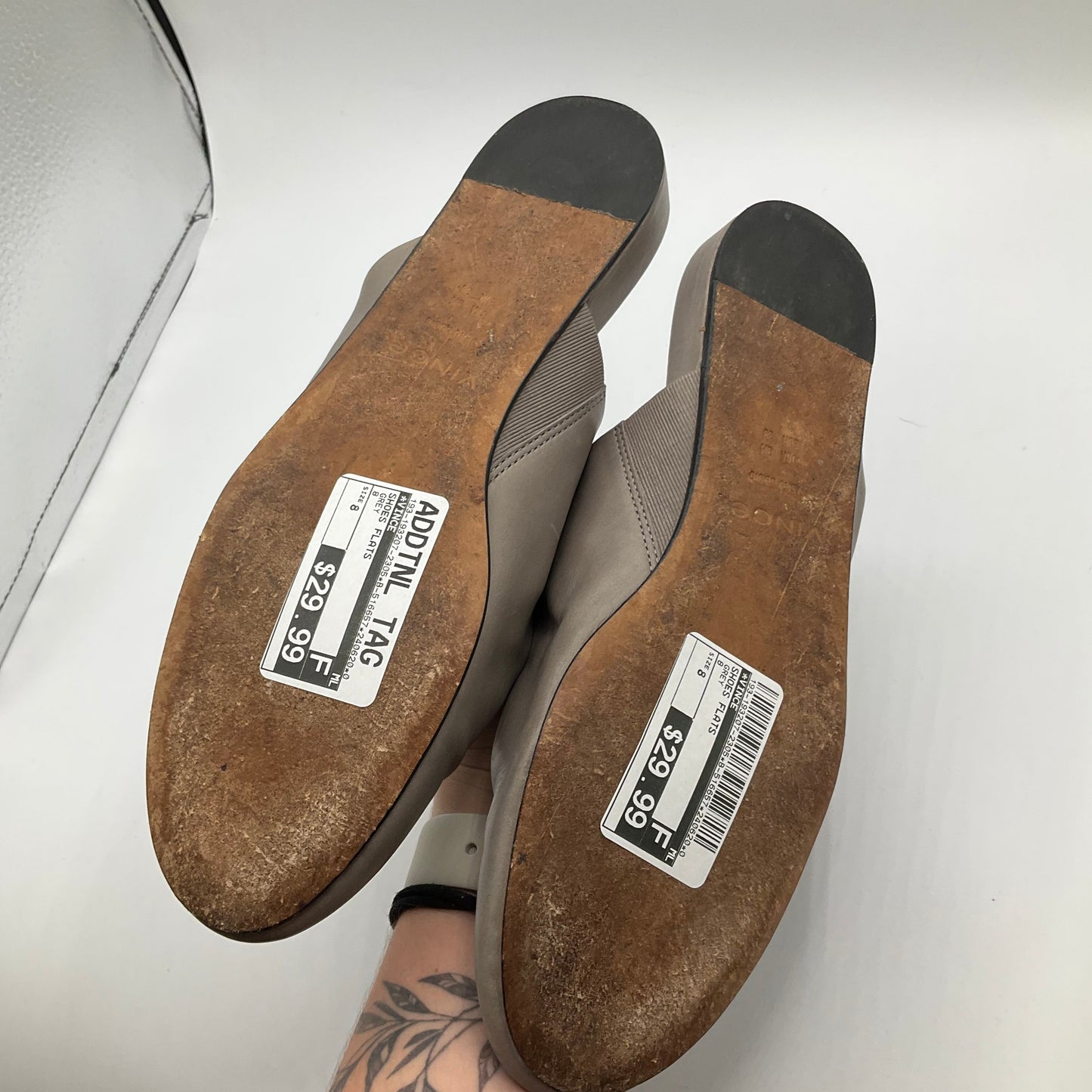 Grey Shoes Flats Vince, Size 8
