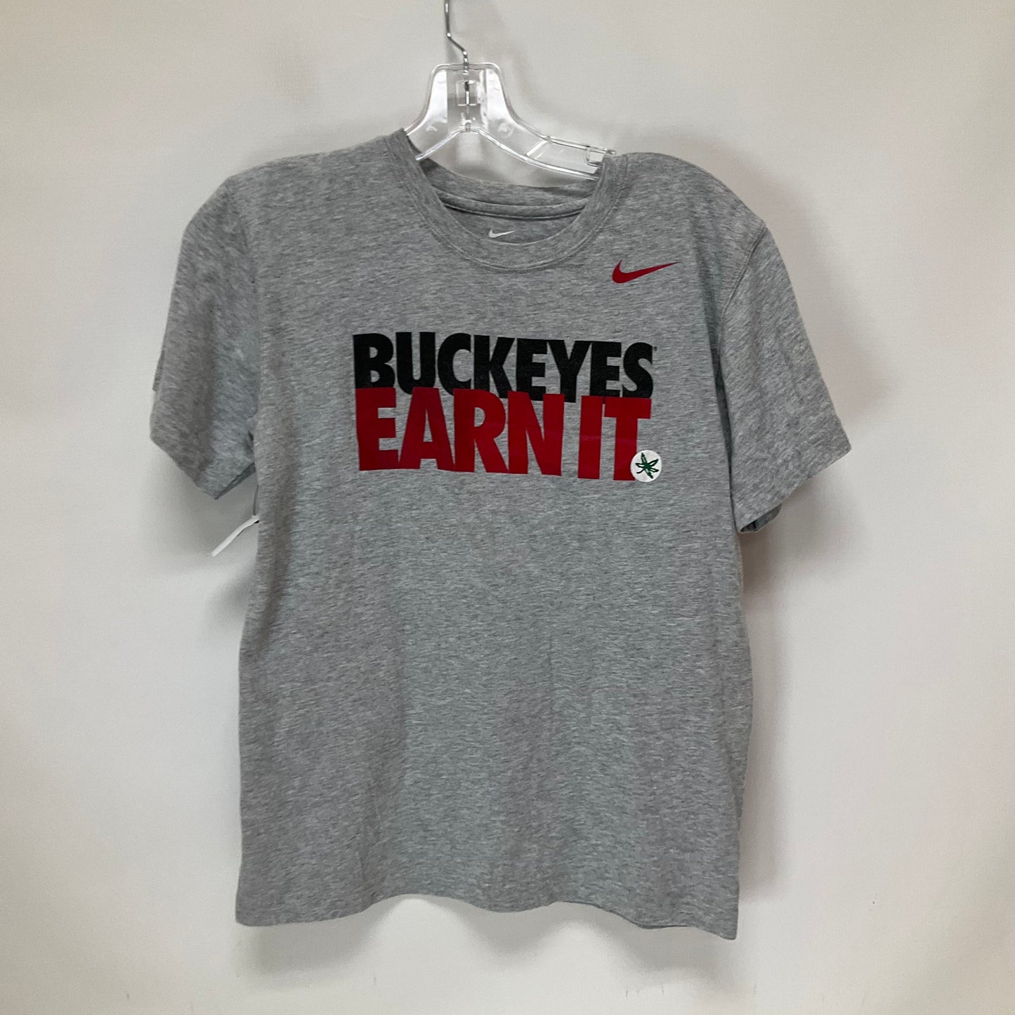 Grey Athletic Top Short Sleeve Nike Apparel, Size L