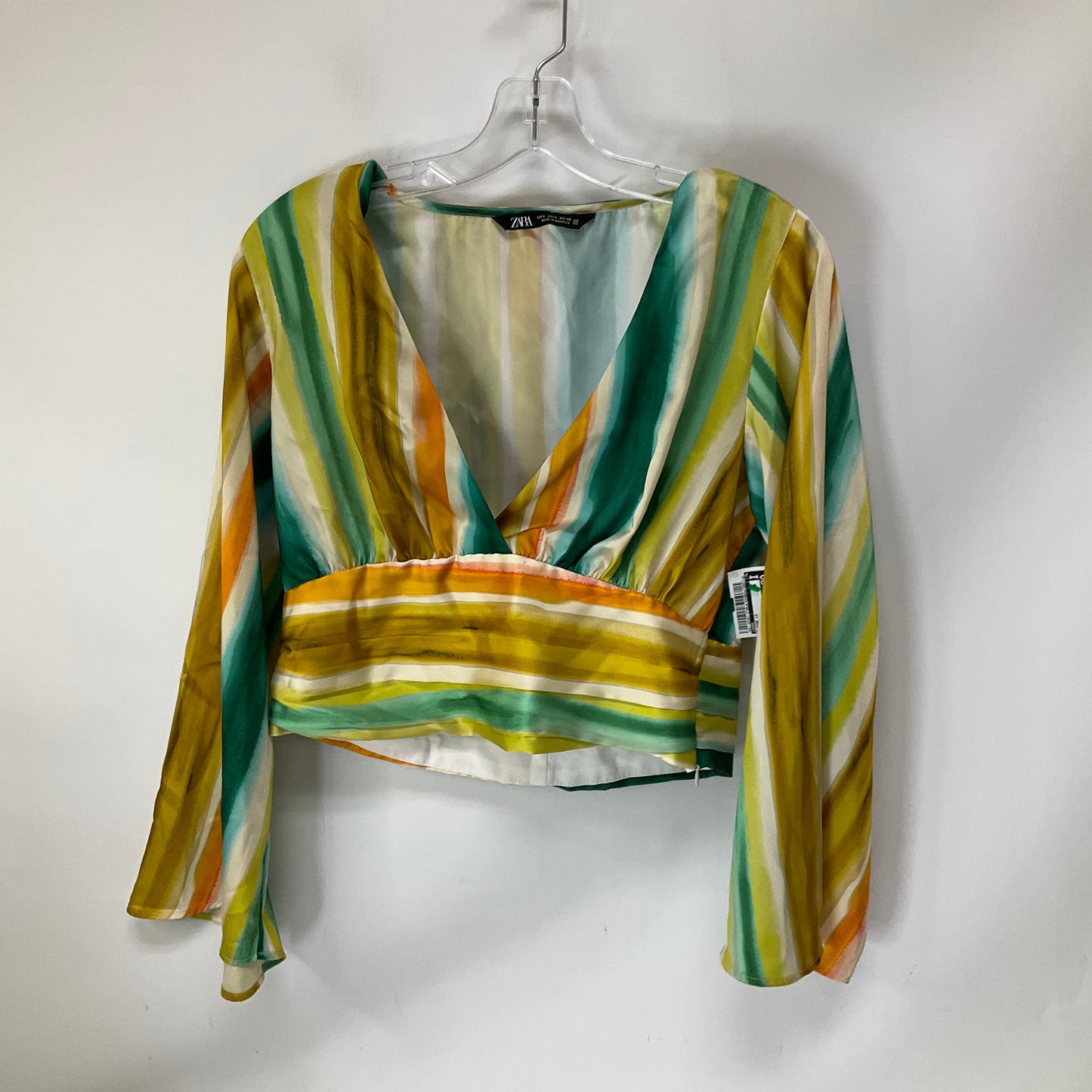 Blouse Long Sleeve By Zara In Multi-colored, Size: L