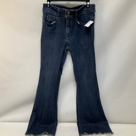 Jeans Flared By Anthropologie In Blue Denim, Size: 8