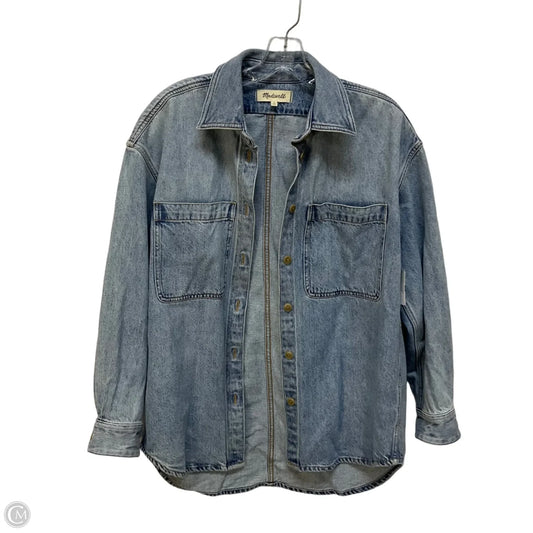 Jacket Denim By Madewell In Silver, Size: S
