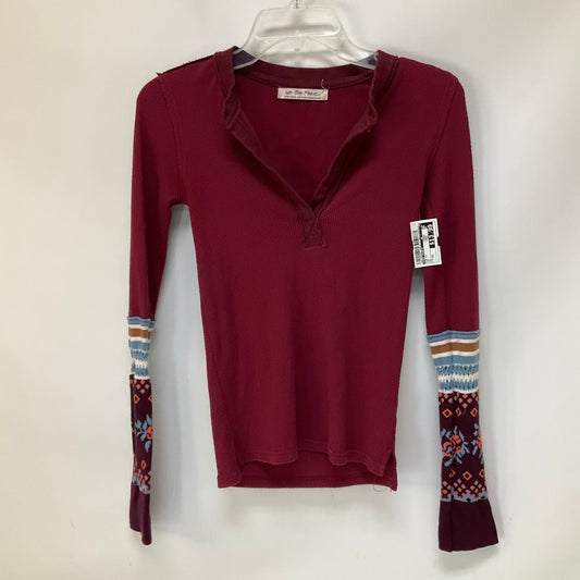 Red Top Long Sleeve Free People, Size Xs