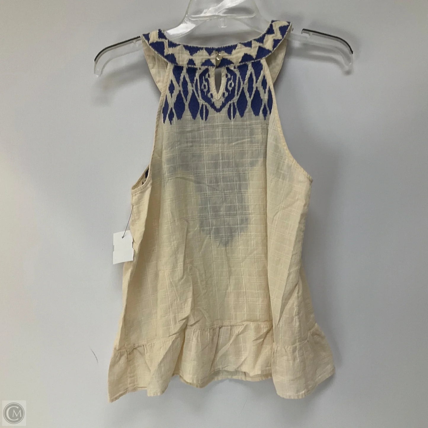 Top Sleeveless By Thml In Blue & Cream, Size: L
