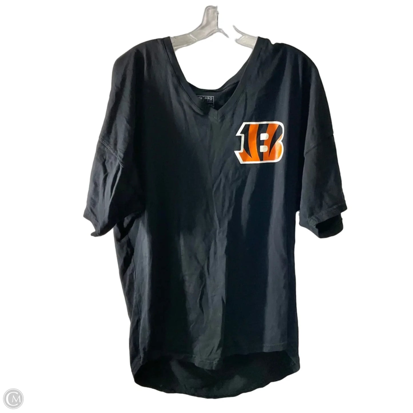 Athletic Top Short Sleeve By Nfl In Black, Size: L