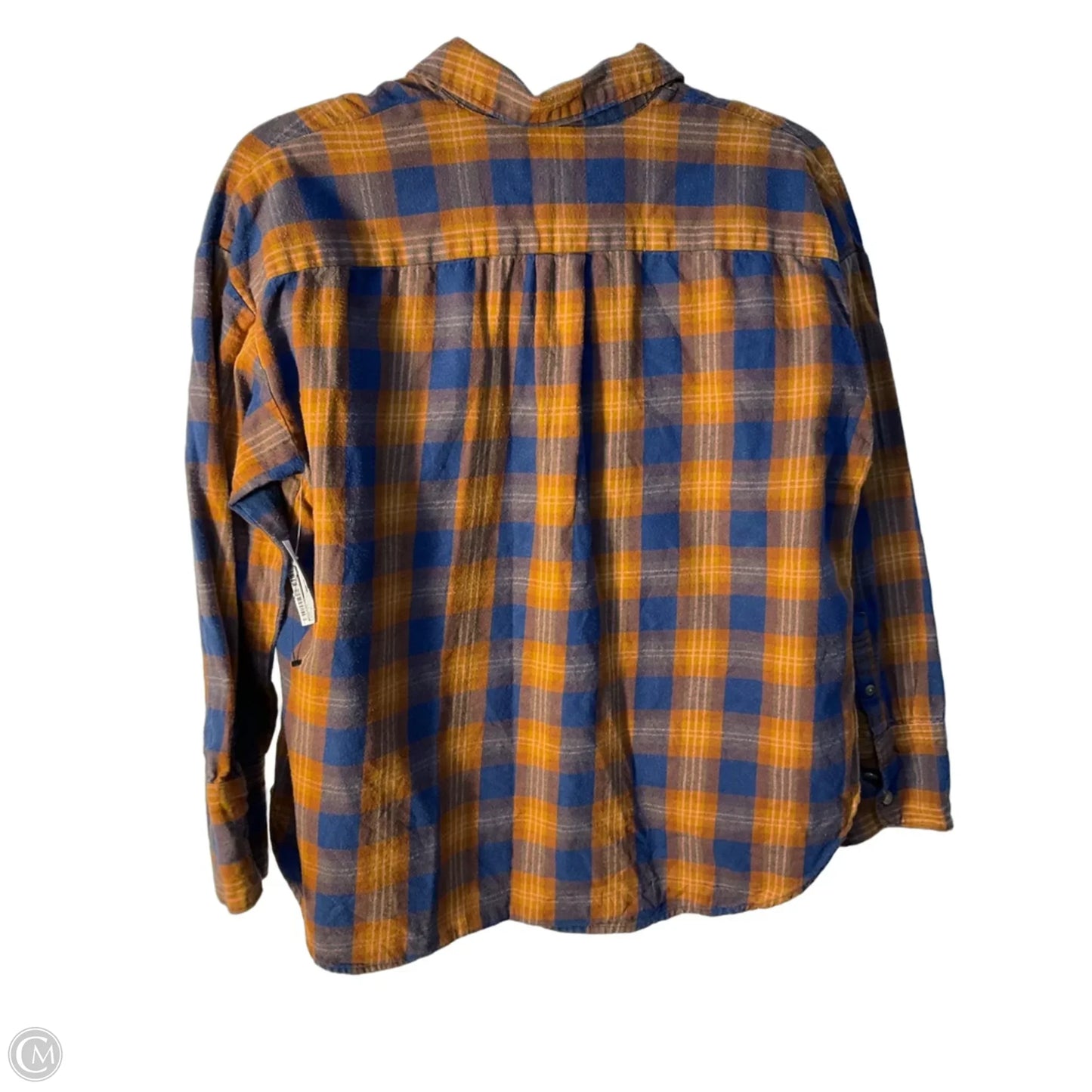 Top Long Sleeve By Madewell In Plaid Pattern, Size: S