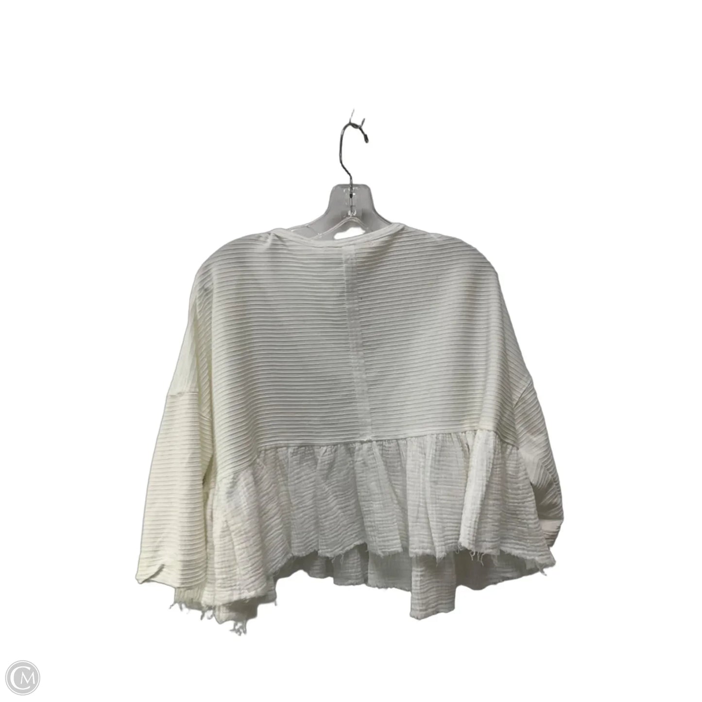 Top 3/4 Sleeve By Free People In White, Size: S