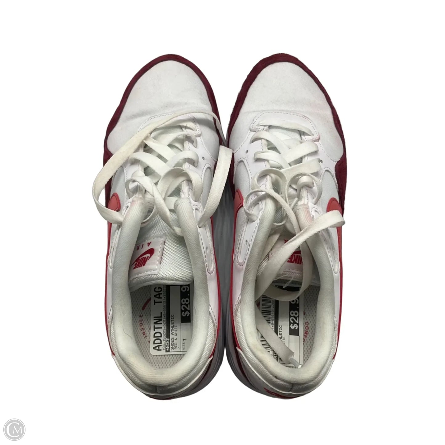Shoes Athletic By Nike In Red & White, Size: 7