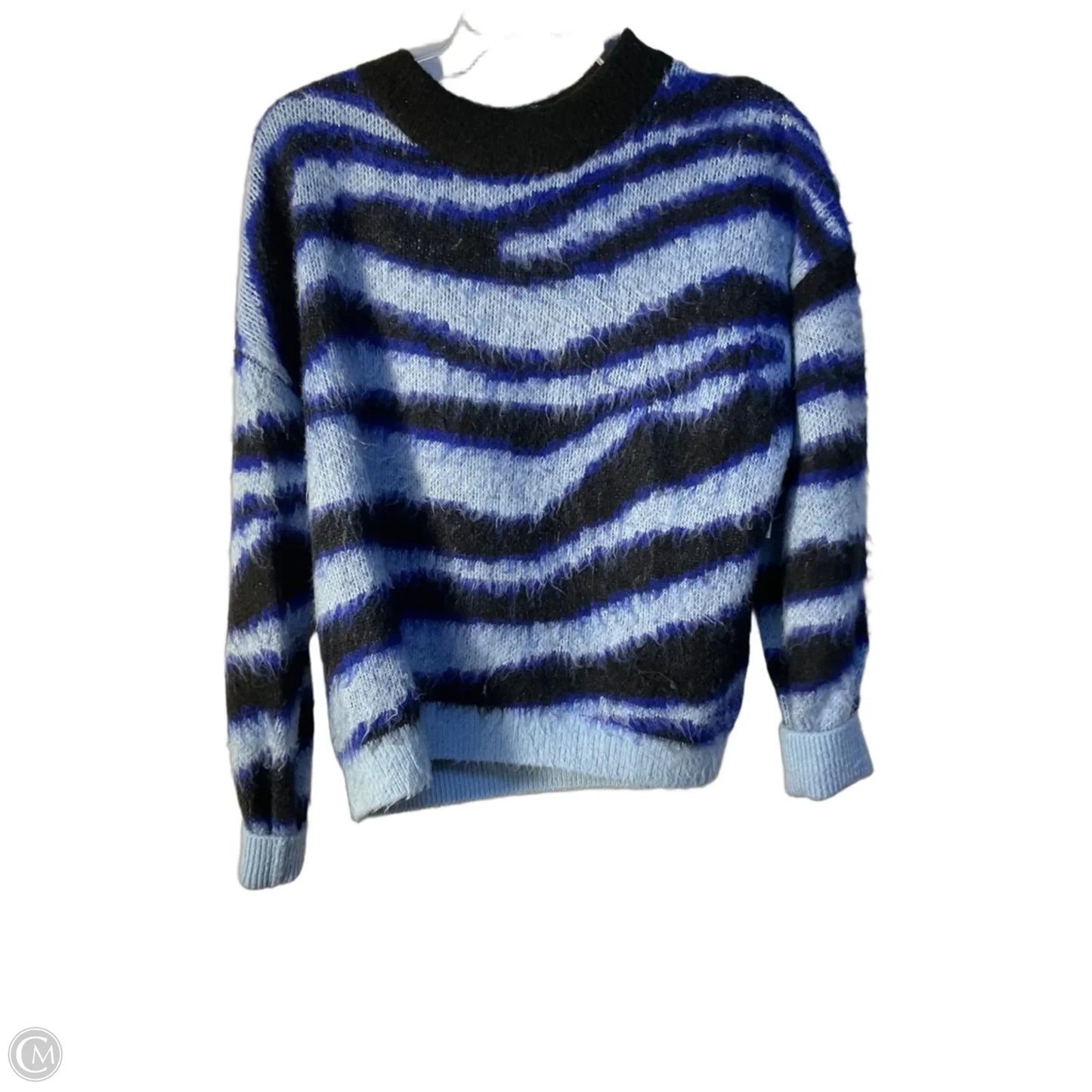 Sweater By Anthropologie In Black & Blue, Size: M