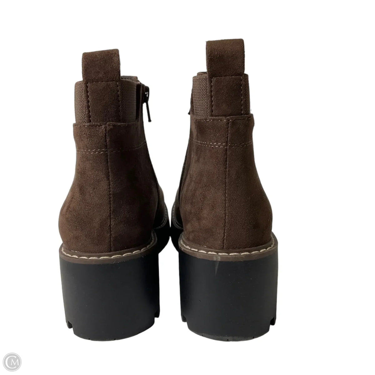 Boots Ankle Heels By Cmc In Bronze, Size: 8.5