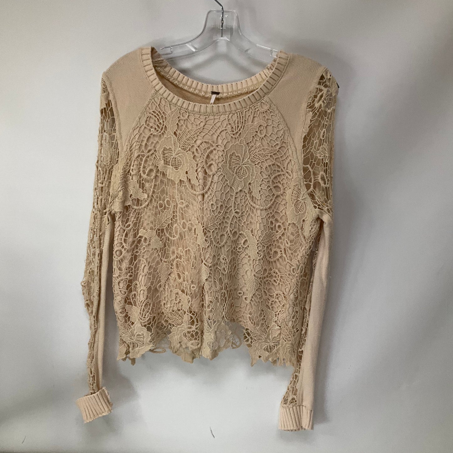 Top Long Sleeve By Free People In Pink, Size: S