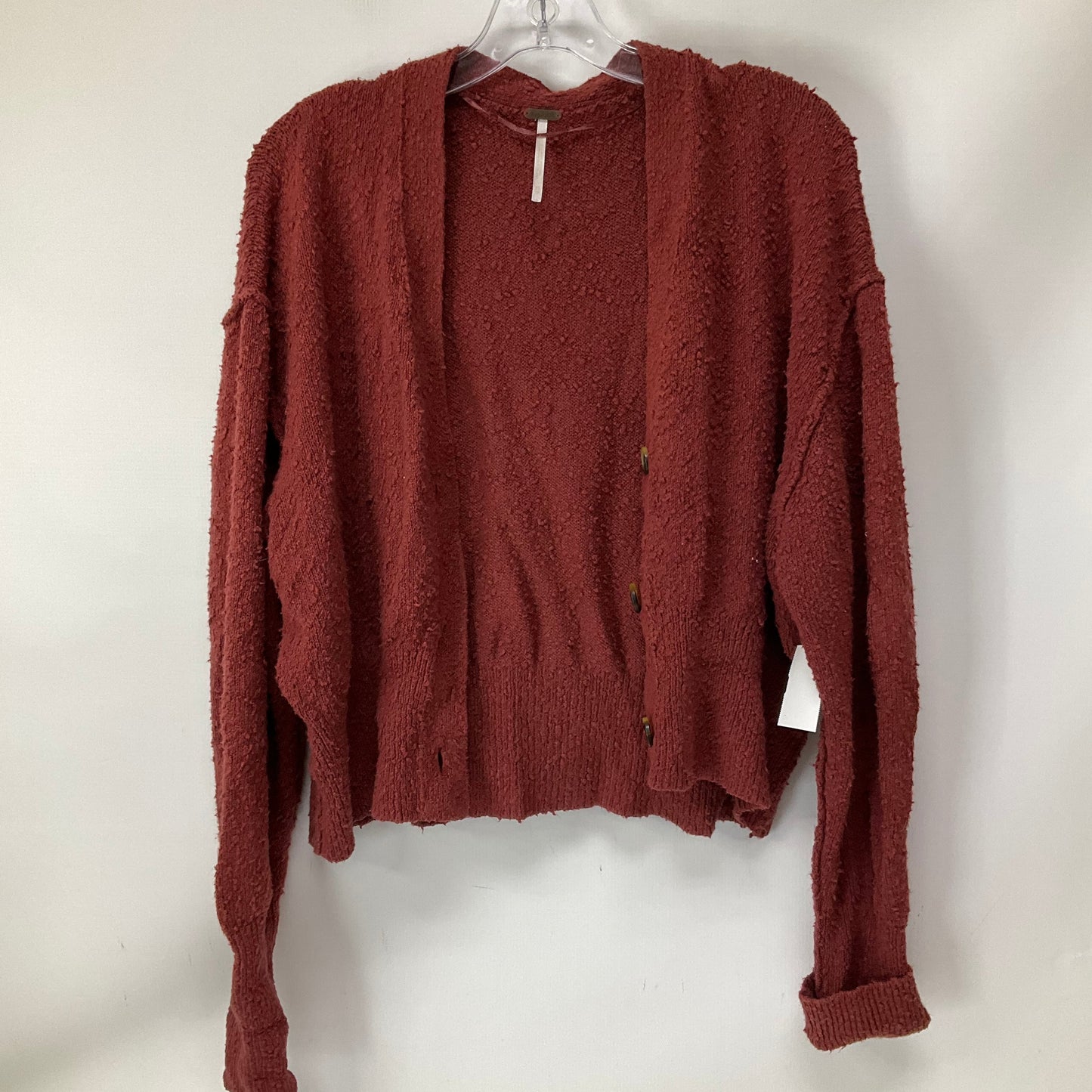 Sweater Cardigan By Free People In Red, Size: Xs