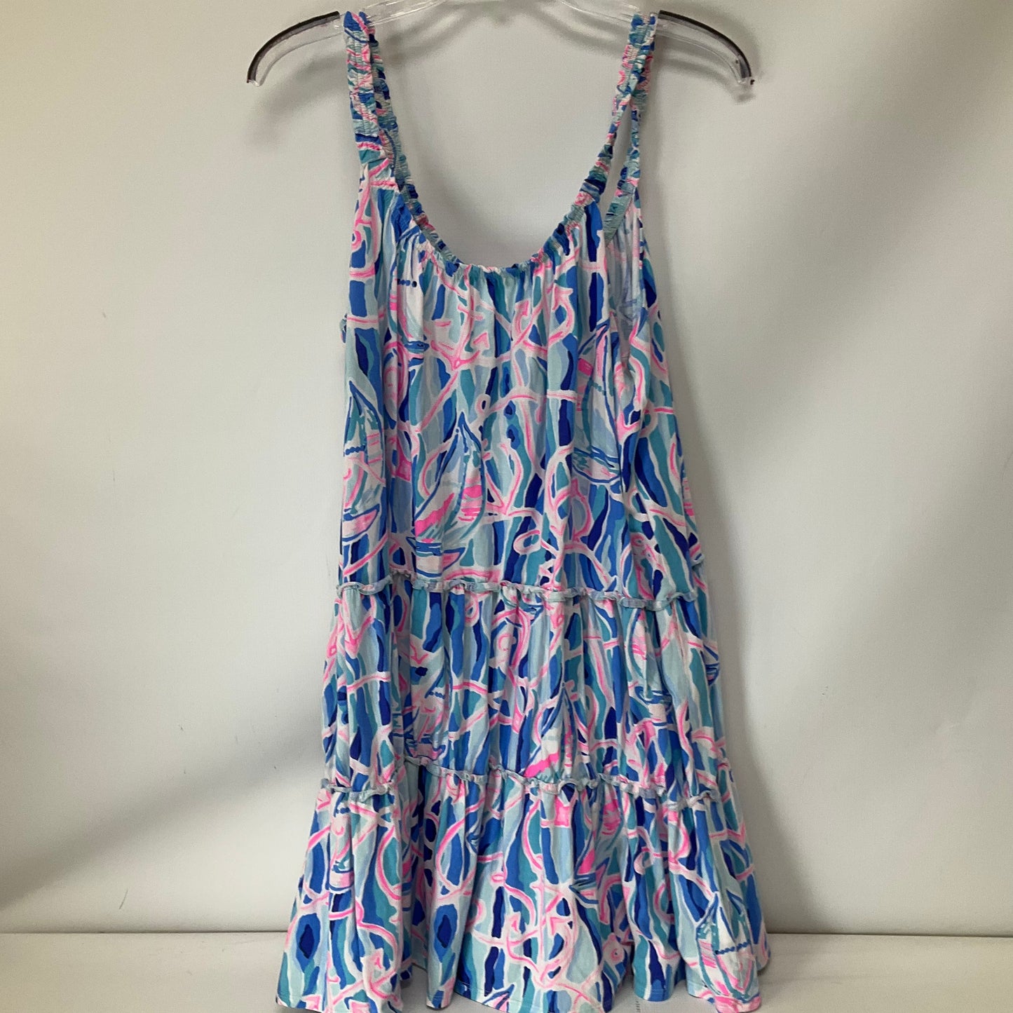 Dress Casual Short By Lilly Pulitzer In Blue & Pink, Size: L