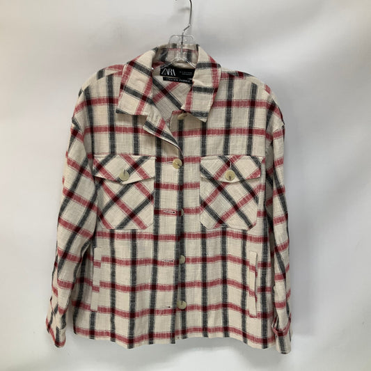 Jacket Shirt By Zara In Plaid Pattern, Size: S