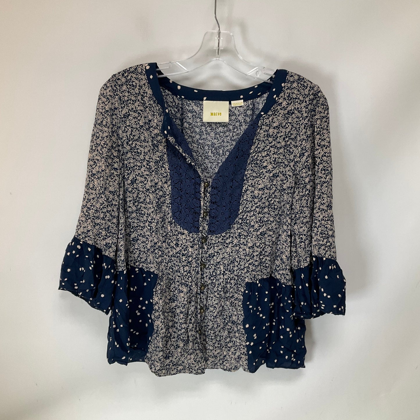 Top Long Sleeve By Maeve In Blue, Size: 10