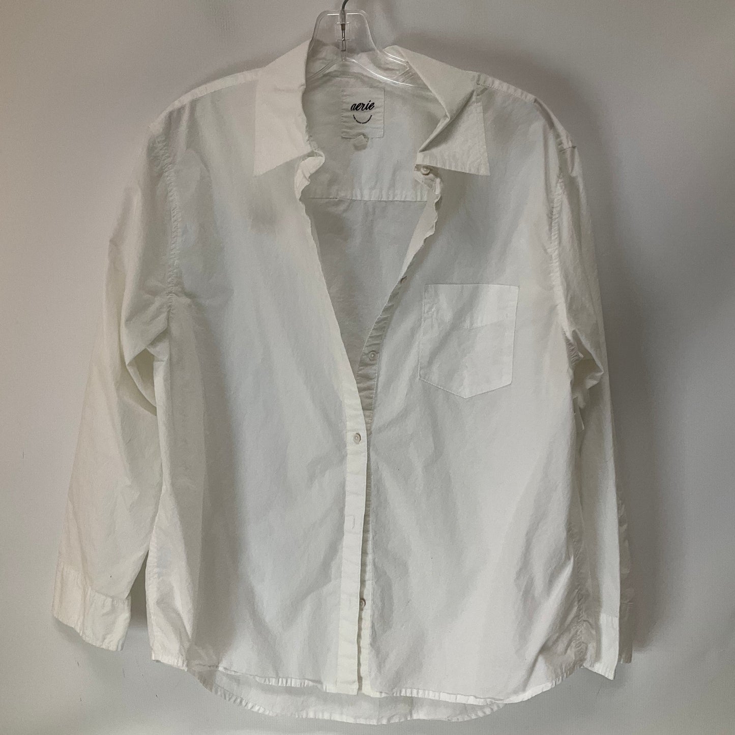 Top Long Sleeve By Aerie In White, Size: M