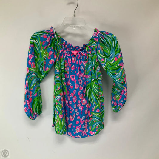 Top 3/4 Sleeve Designer By Lilly Pulitzer In Multi-colored, Size: Xxs