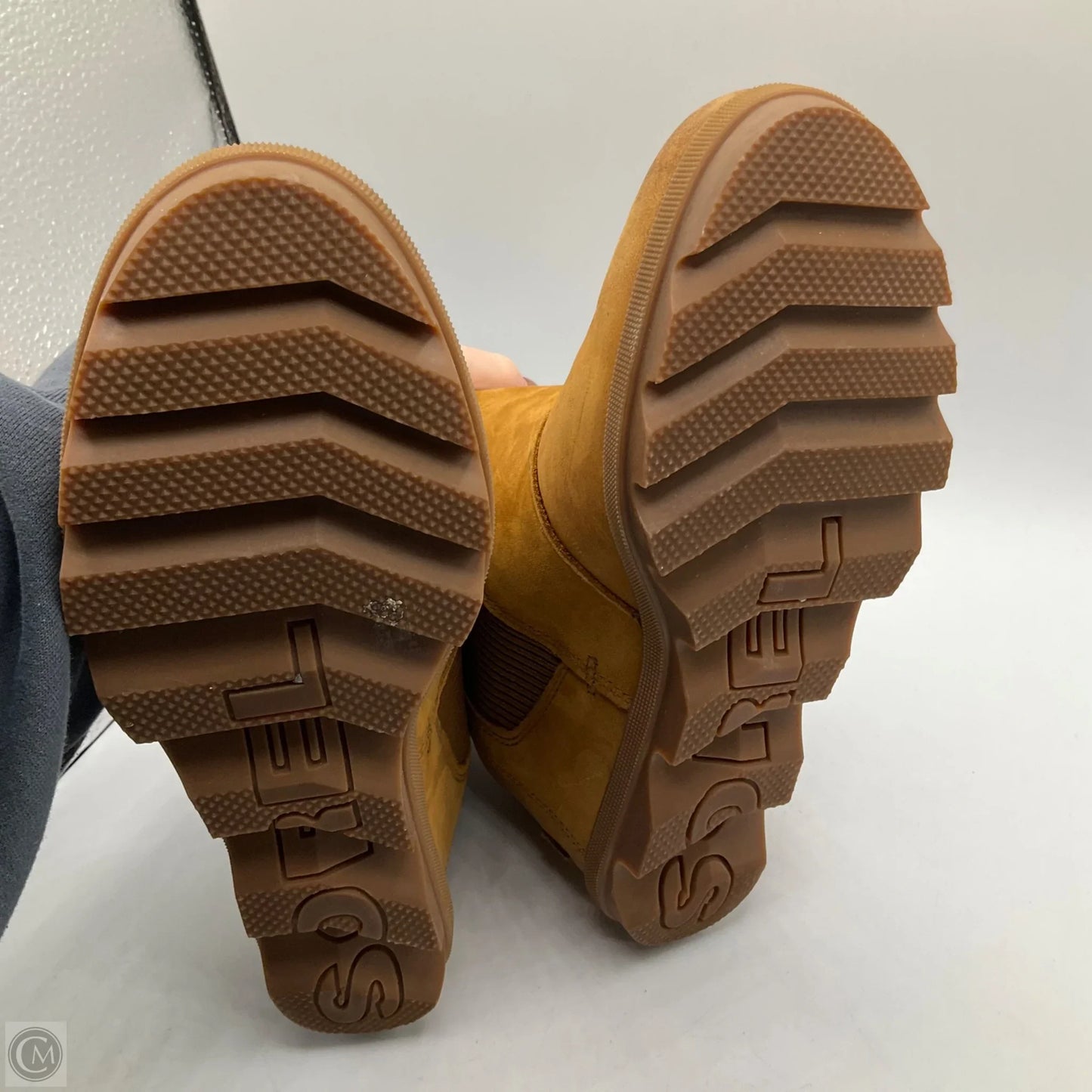 Boots Ankle Heels By Sorel In Brown, Size: 8