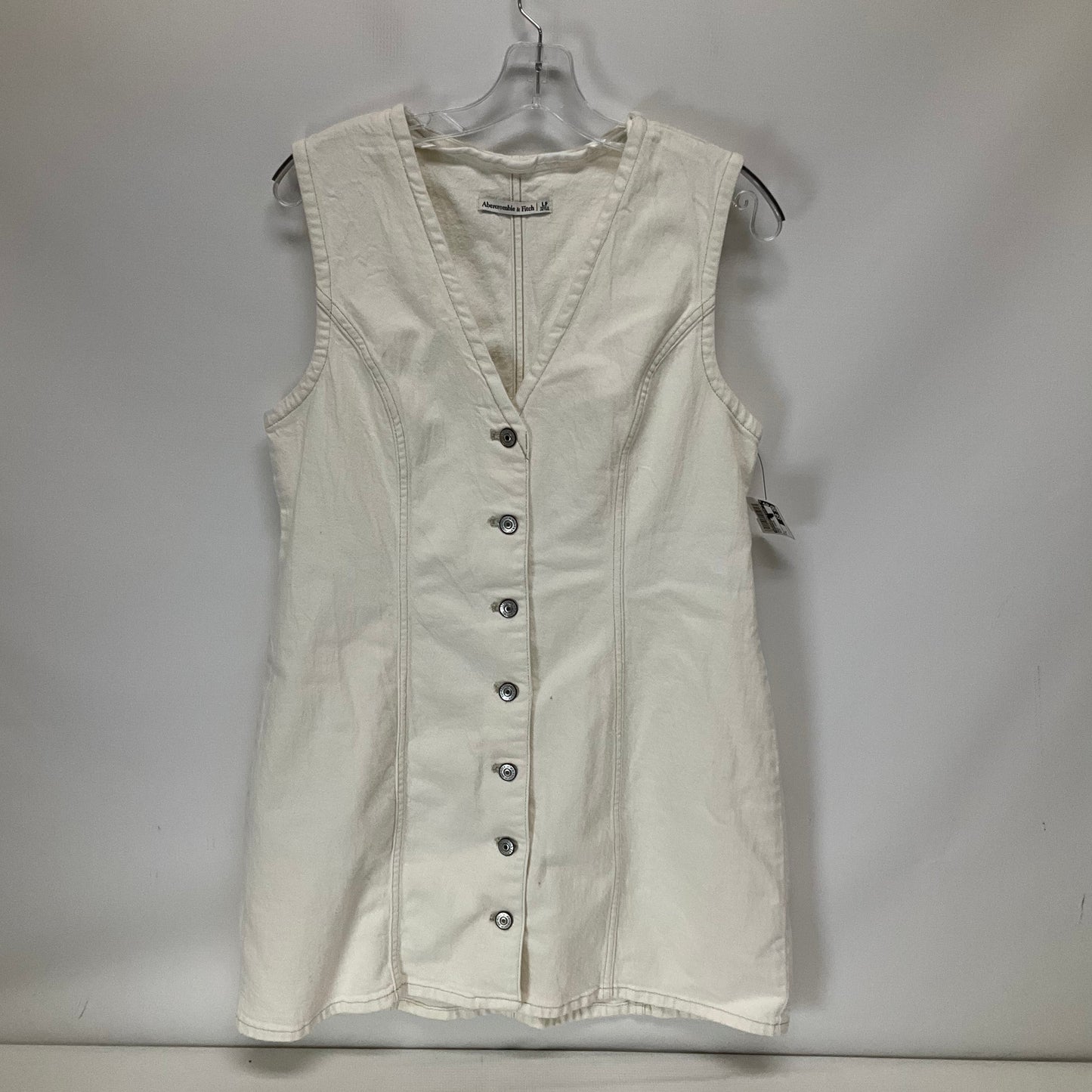 White Dress Casual Midi Abercrombie And Fitch, Size L