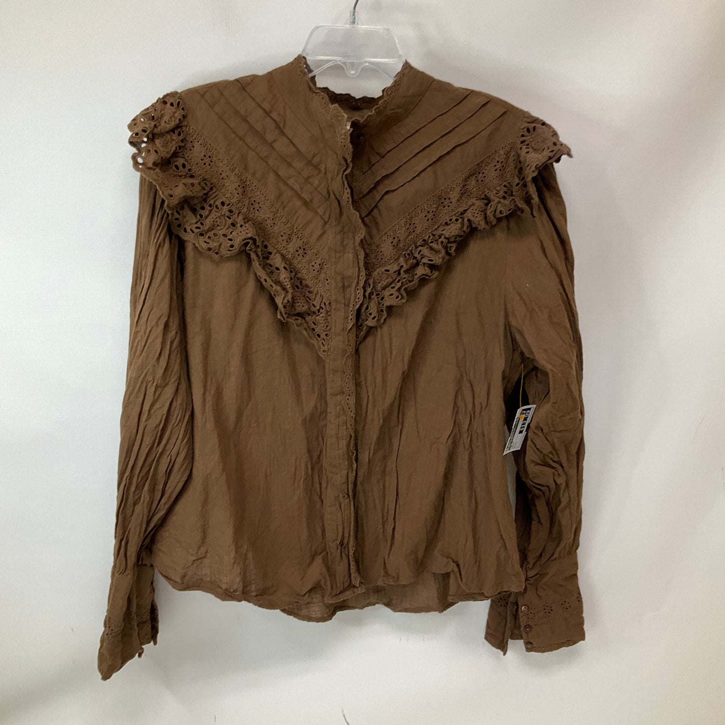 Top Long Sleeve By Free People In Brown, Size: L