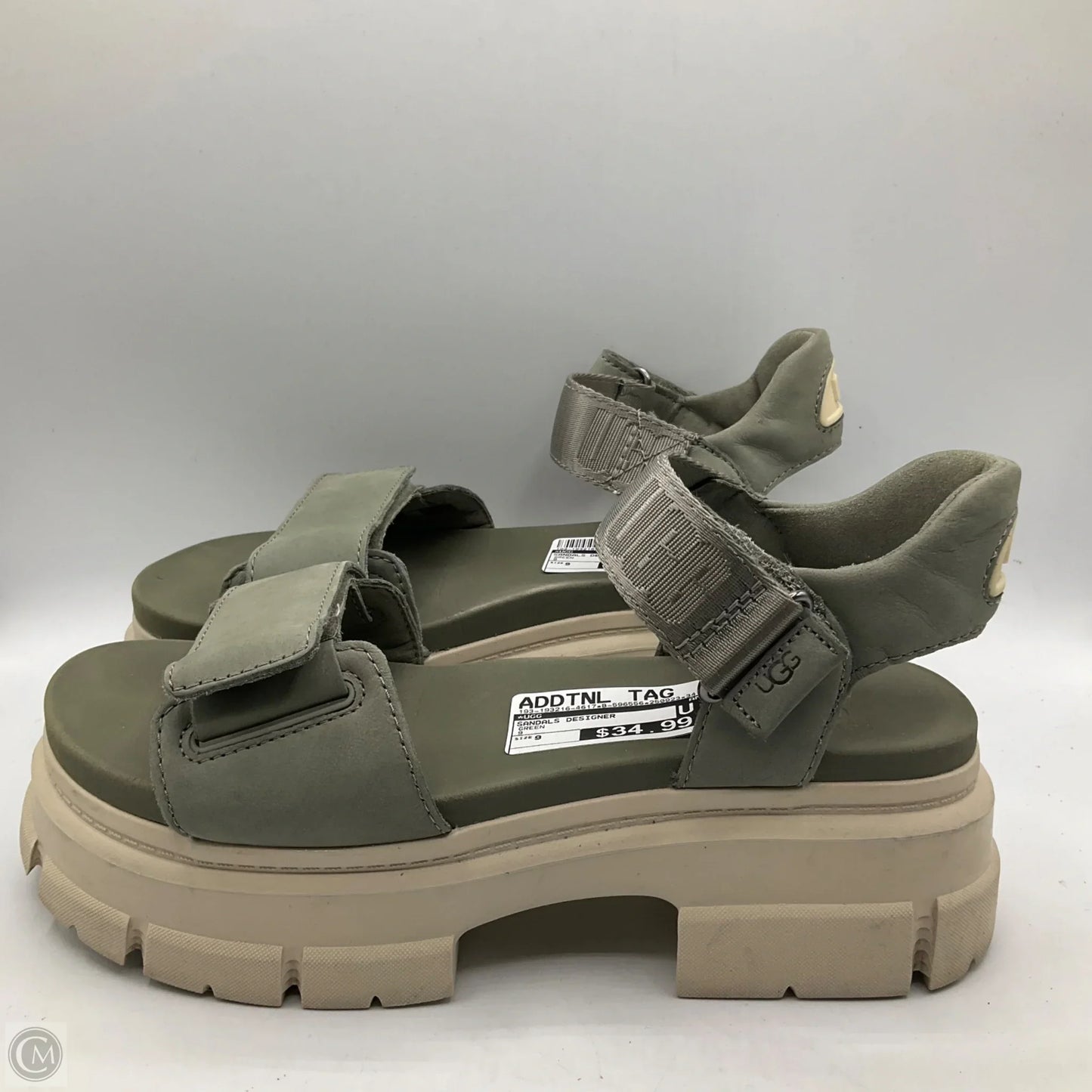 Sandals Designer By Ugg In Green, Size: 9