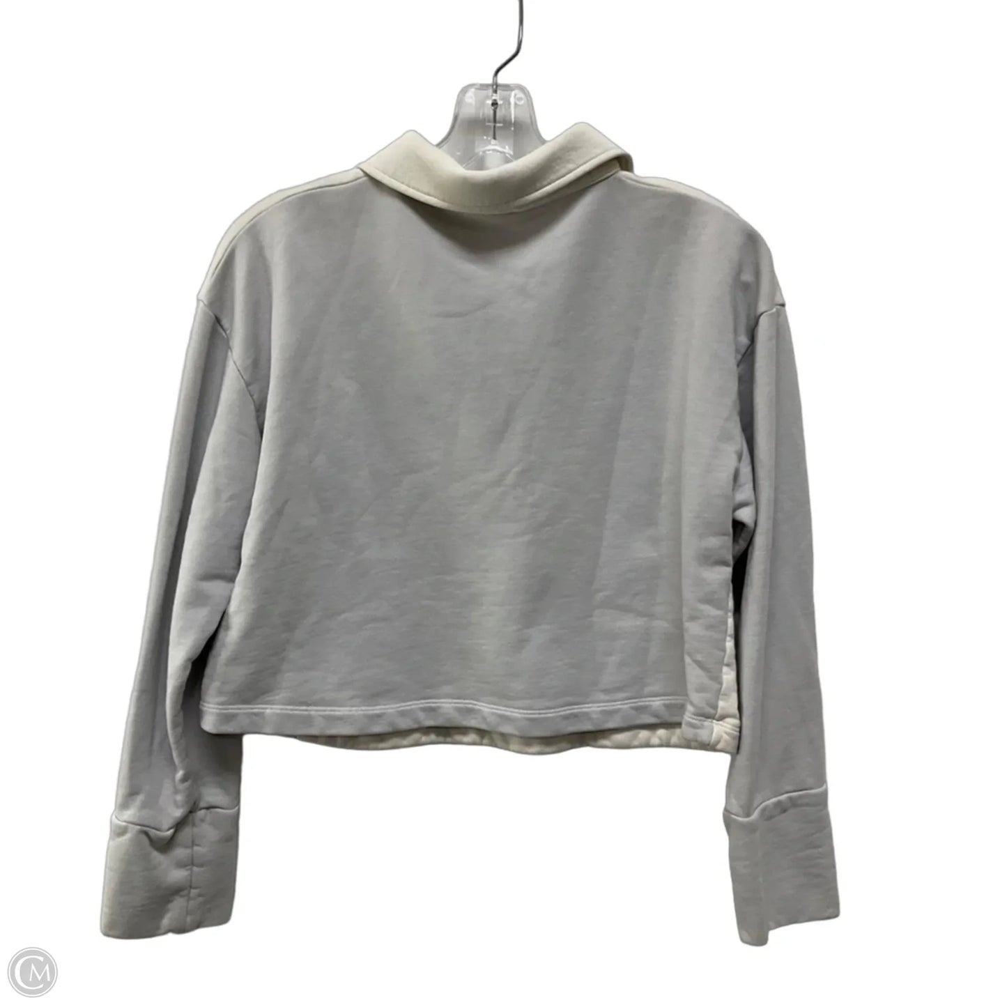 Athletic Top Long Sleeve Collar By Outdoor Voices In Cream & Grey, Size: S