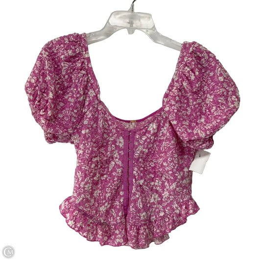Top Short Sleeve By Free People In Pink, Size: M