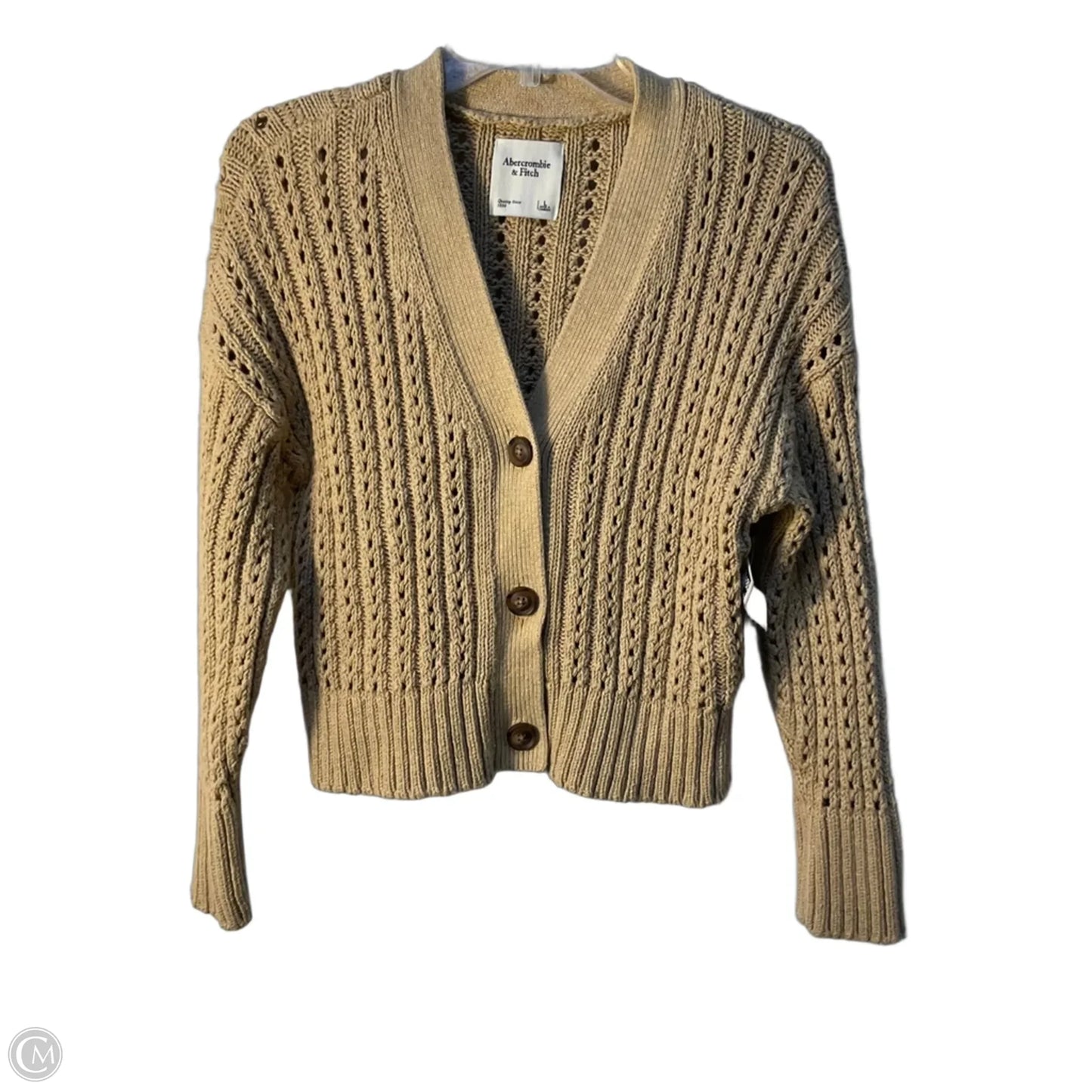 Sweater Cardigan By Abercrombie And Fitch In Tan, Size: L
