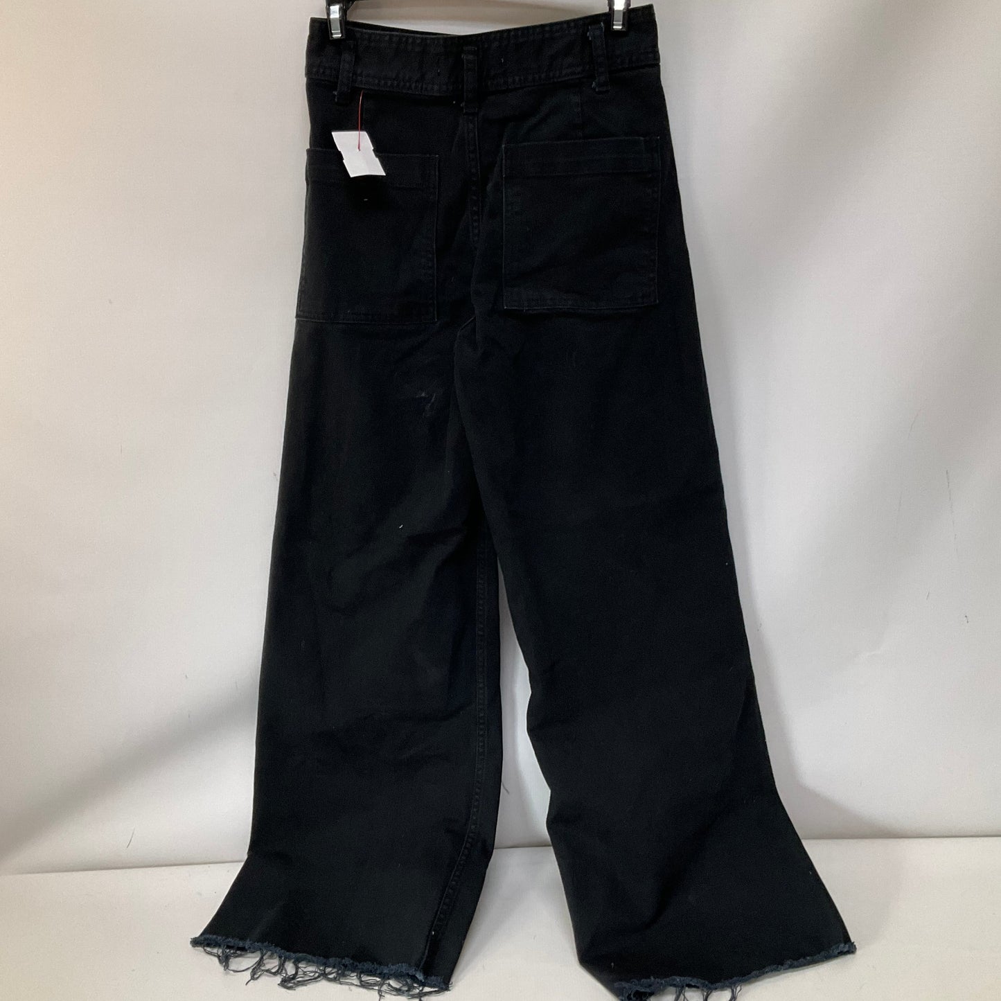 Jeans Wide Leg By Zara In Black Denim, Size: 4