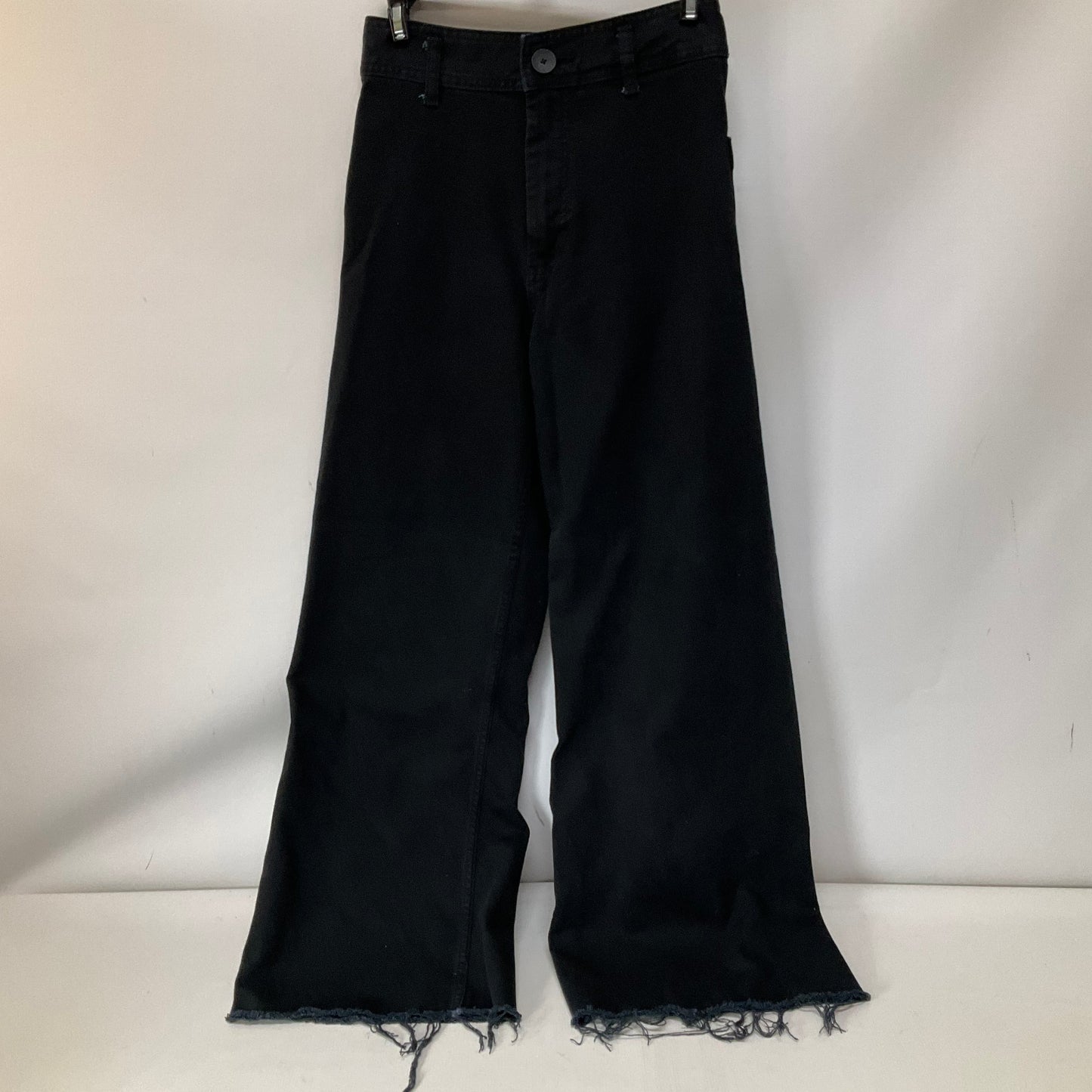 Jeans Wide Leg By Zara In Black Denim, Size: 4