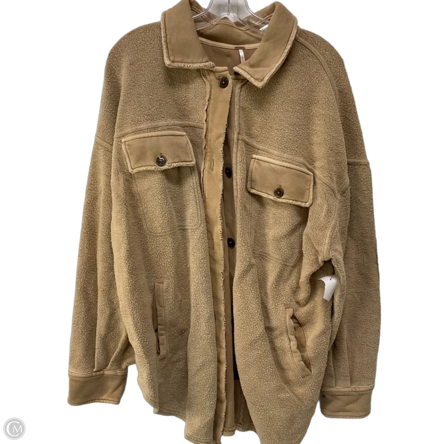 Jacket Shirt By Free People In Tan, Size: M