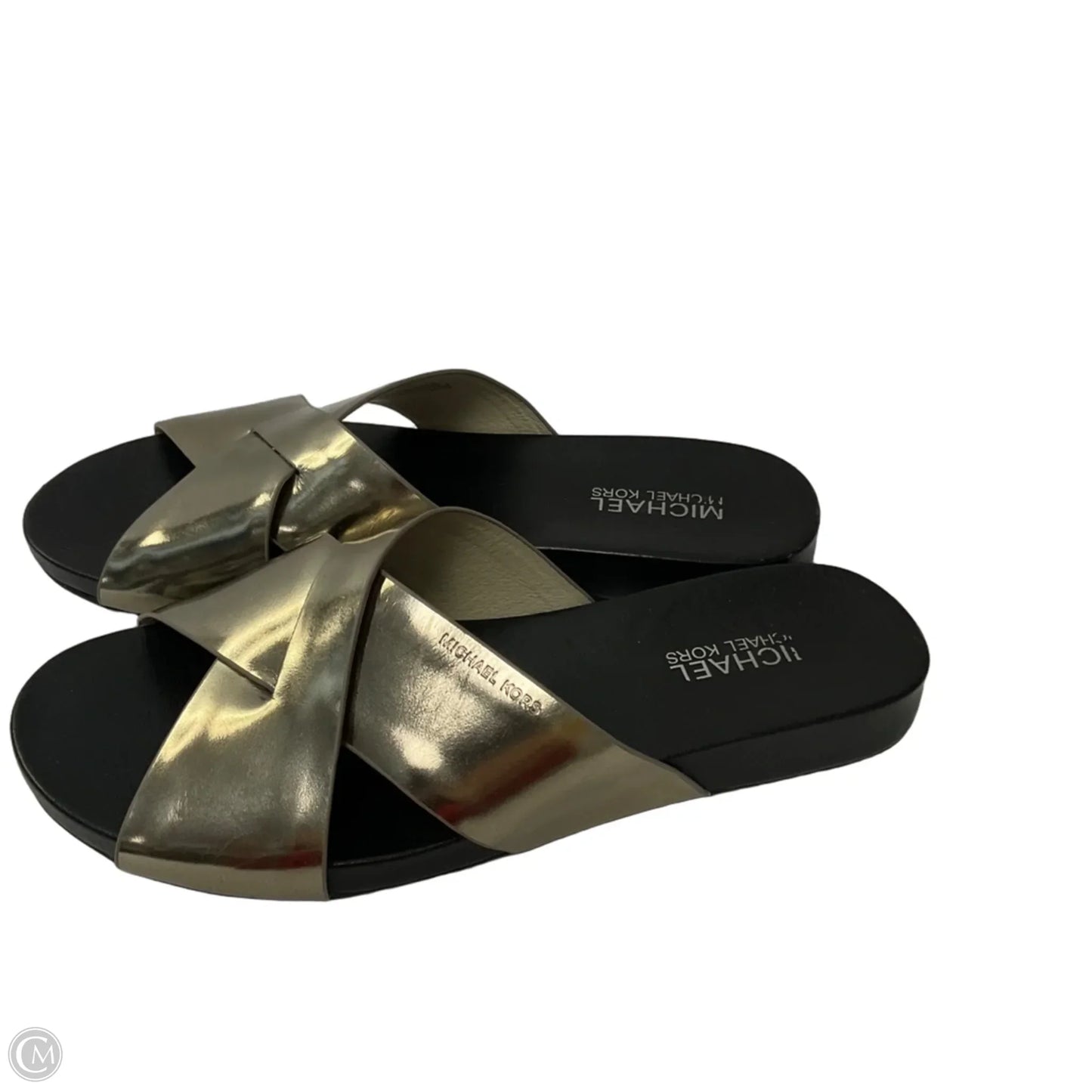 Sandals Flip Flops By Michael By Michael Kors In Gold, Size: 7