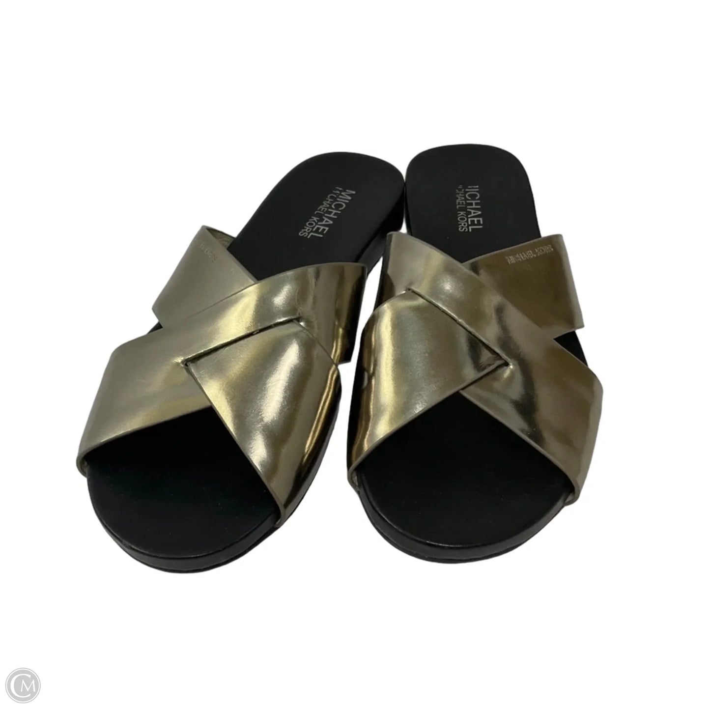 Sandals Flip Flops By Michael By Michael Kors In Gold, Size: 7