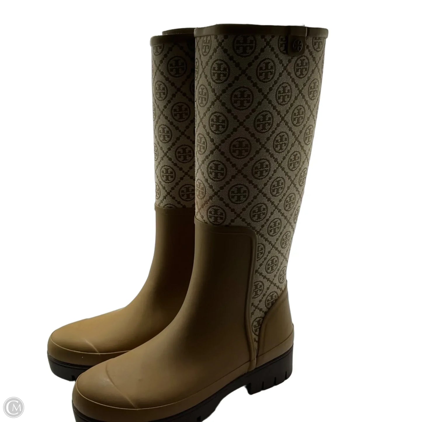 Boots Designer By Tory Burch In Cream & Tan, Size: 9