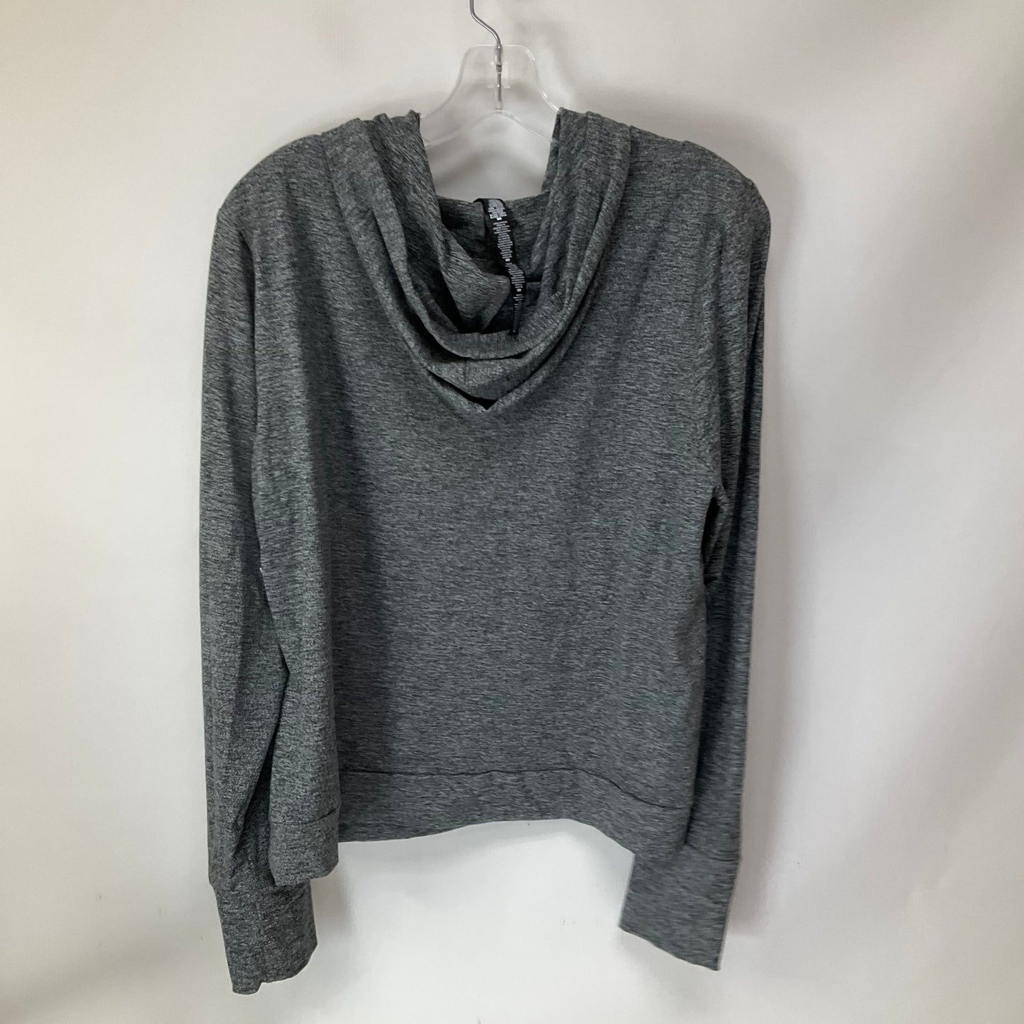 Athletic Top Long Sleeve Hoodie By Zobha In Grey, Size: Xl