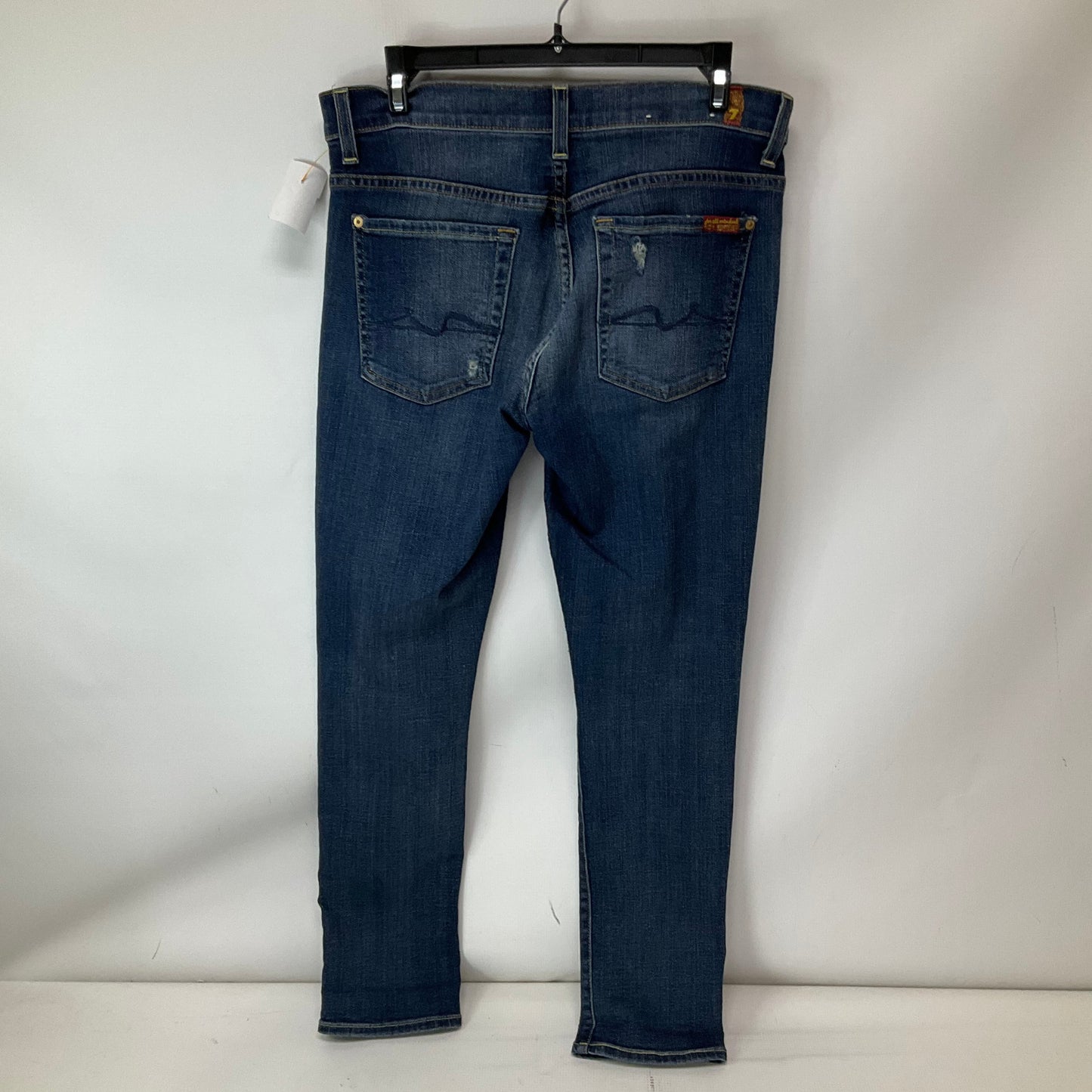 Jeans Skinny By 7 For All Mankind In Blue Denim, Size: 4