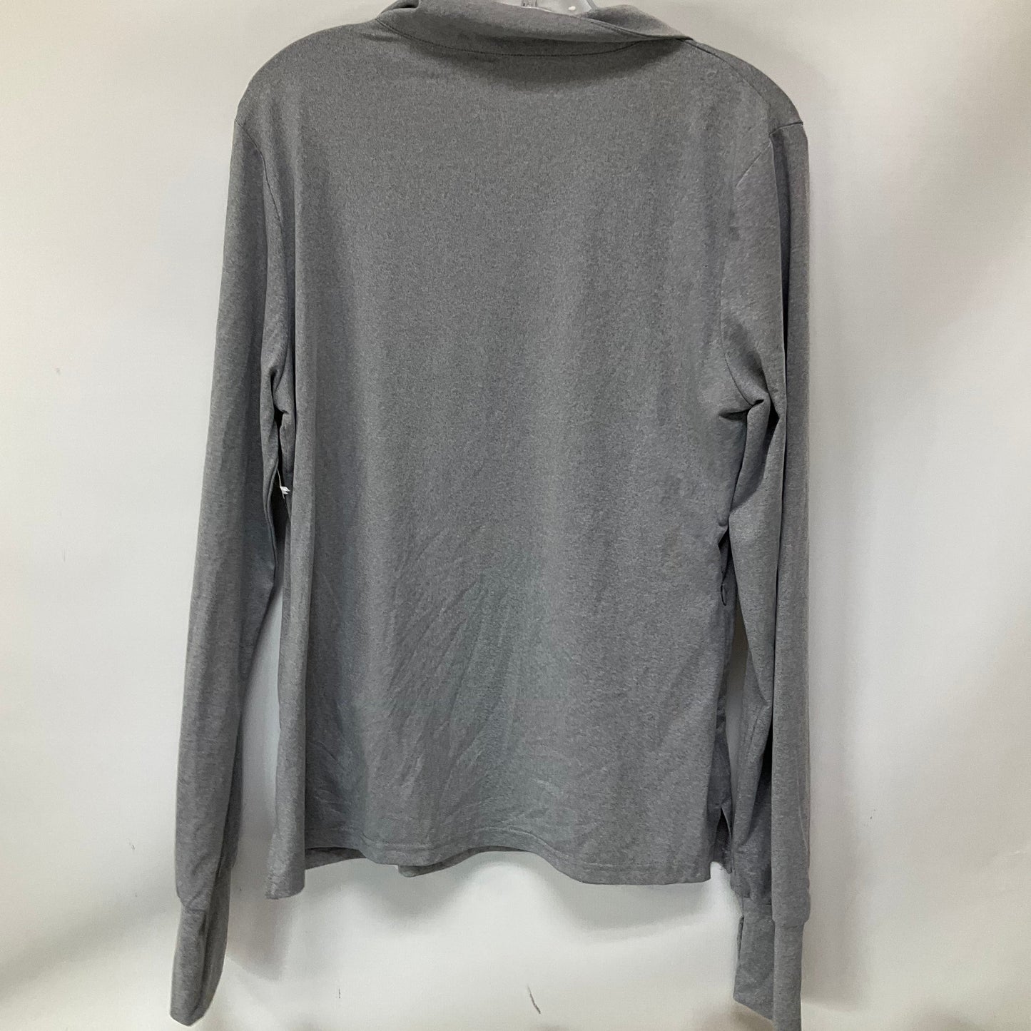 Athletic Top Long Sleeve Collar By Cmb In Grey, Size: L