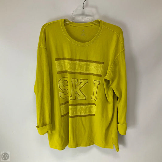 Top Long Sleeve By Aerie In Yellow, Size: L