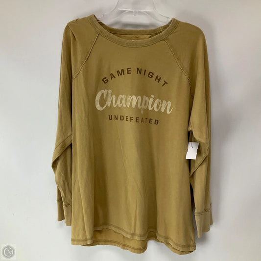 Top Long Sleeve By Aerie In Brown, Size: Xl