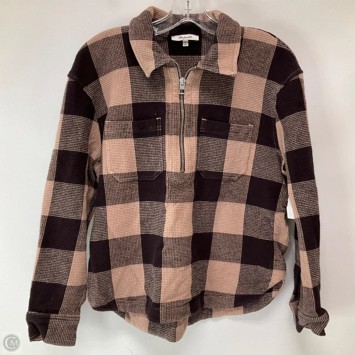 Top Long Sleeve By Madewell In Plaid Pattern, Size: S