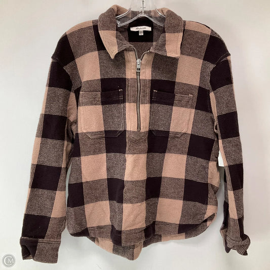 Top Long Sleeve By Madewell In Plaid Pattern, Size: S