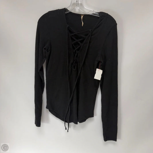 Top Long Sleeve By Free People In Black, Size: M